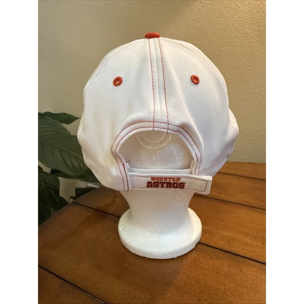 Houston Astros Dad Hat Cap Strap Back Mens One Size White Baseball 47 adjustable